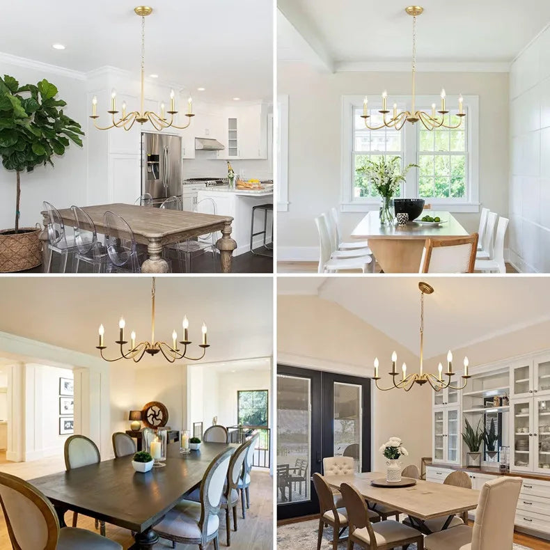 Aurena Candle Chandelier - Modern Minimalist Chandelier (4/6/8)