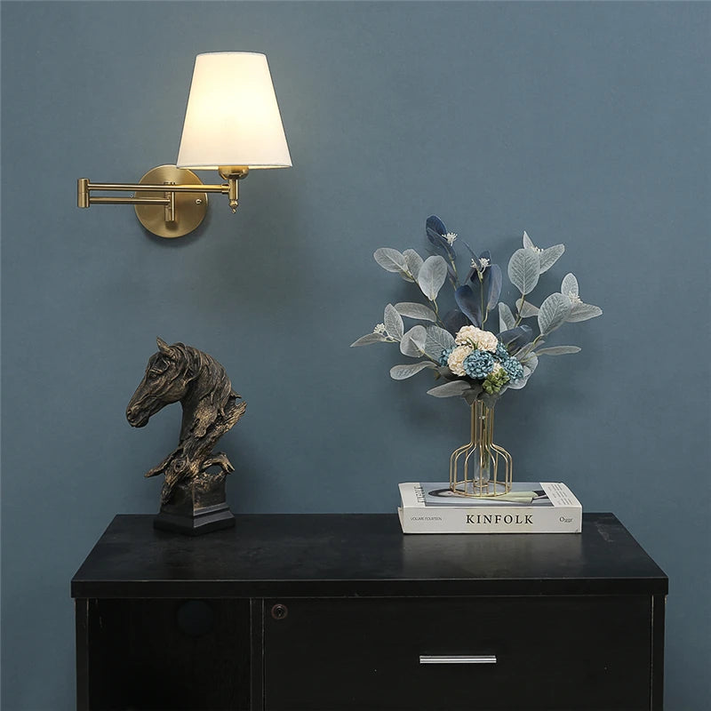 Aurena Candle Rocker - Folding Wall Light Fabric Lampshade