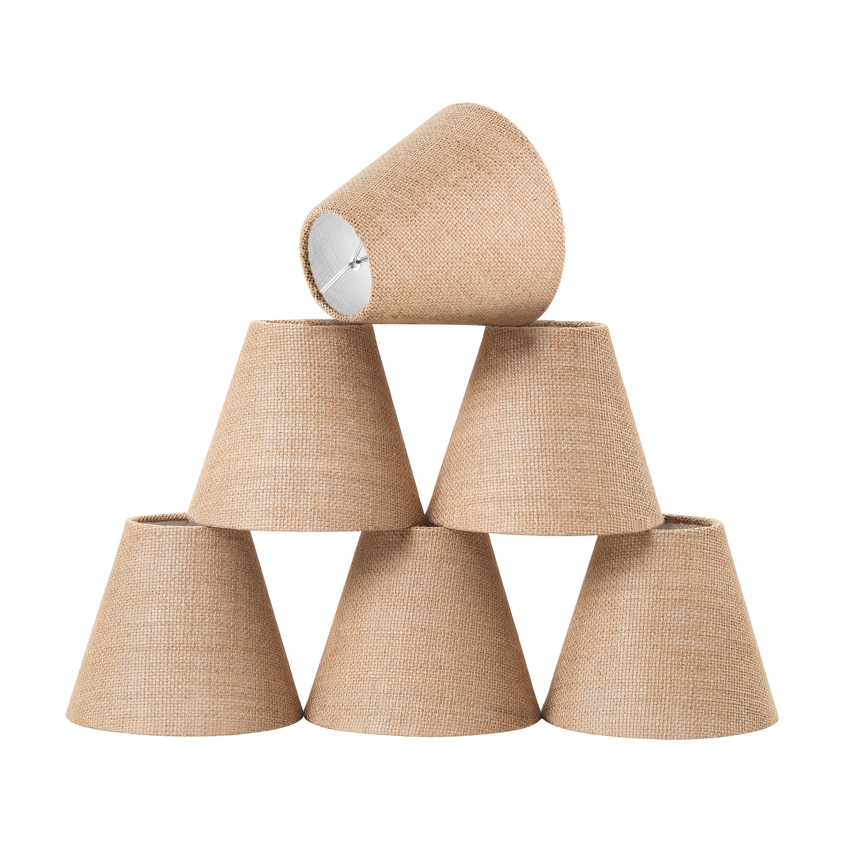 Clip on Chandelier Lampshades (White/ Linen/ Black) - 6pcs