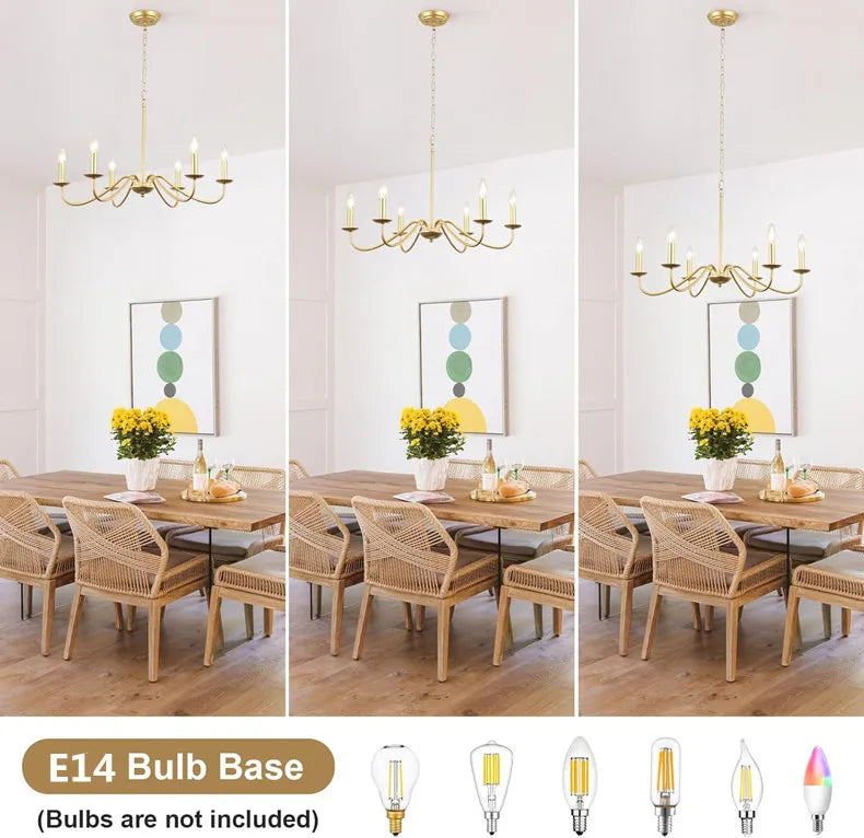 Aurena Candle Chandelier - Modern Minimalist Chandelier (4/6/8)