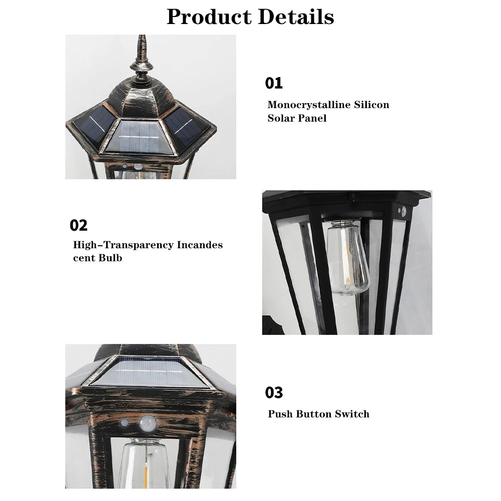 Tower Sol - Auto Sensor Solar Outdoor Wall Light (Bronze/ Black)