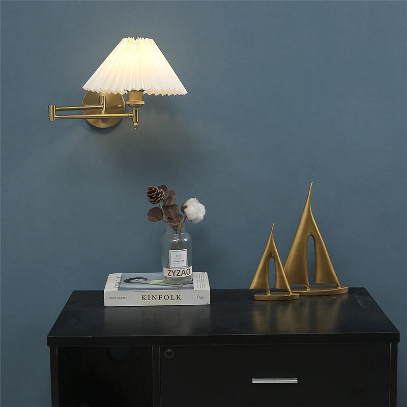 Aurena Candle Rocker - Folding Wall Light Fabric Lampshade
