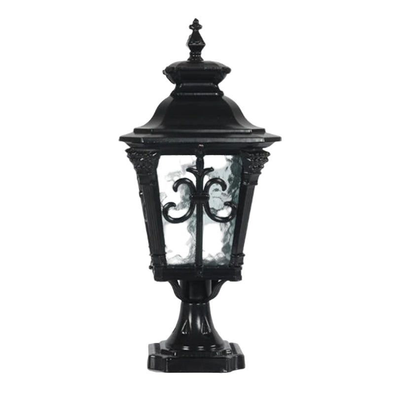 Decorative black lantern on a gray background