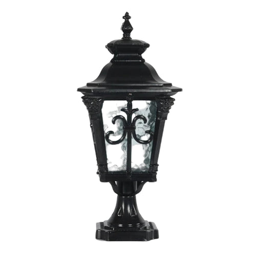 Decorative black lantern on a gray background