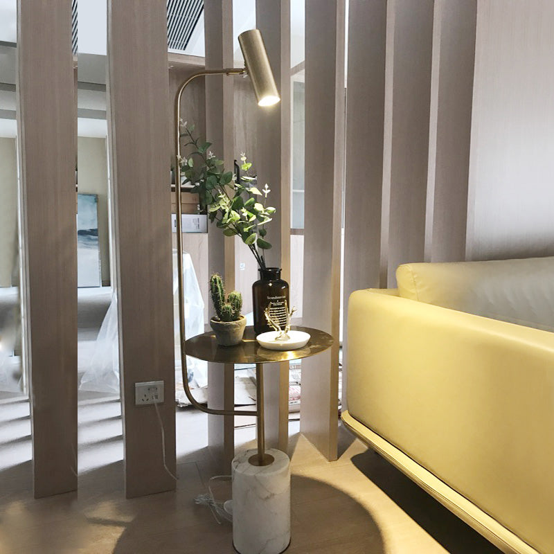 Marble Gold Table - Art Deco Floor Lamp LED Marble Base Gold Body