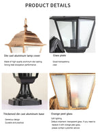 Knight Pillar Black - Outdoor Pedestal Light E27 Waterproof IP65
