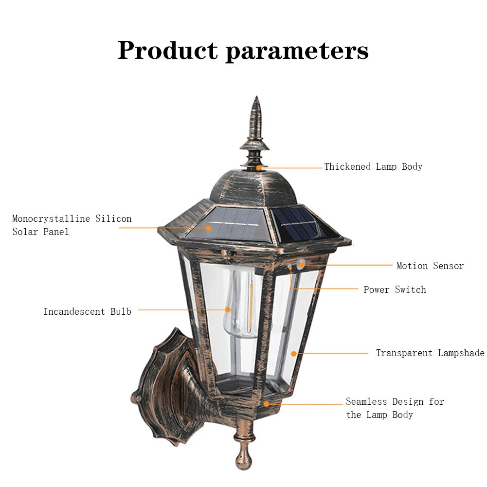 Tower Sol - Auto Sensor Solar Outdoor Wall Light (Bronze/ Black)