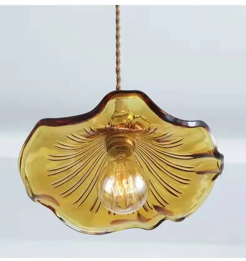 Petale - Multicolour Glass Pendant Light E27 (Green/ Clear/ Brown)