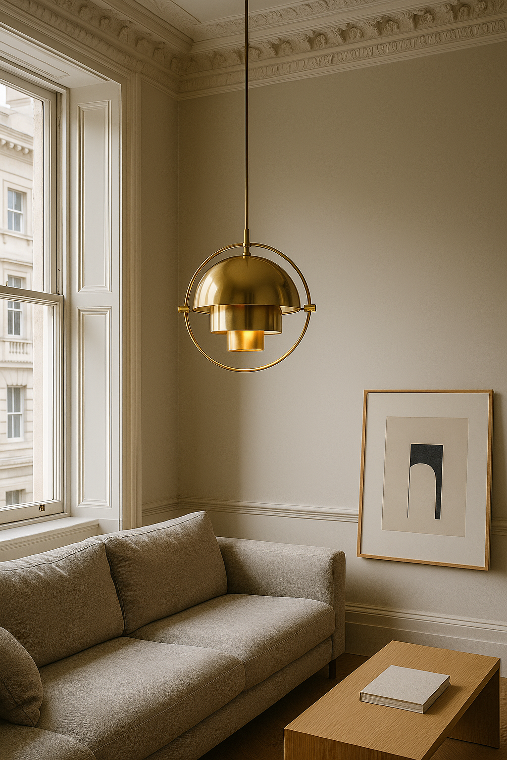 Solstice Gold- Art Deco Ceiling Light Pendant E27 Rotatable Shade