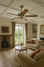 La Rosa - Vintage Ceiling Fan Light LED Glass Lampshade with Pull Switch