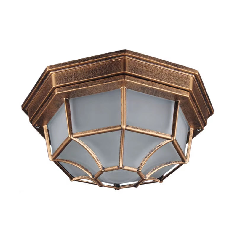 Octagon Bulkhead Bronze - Classic Outdoor Wall Sconce Waterproof IP55