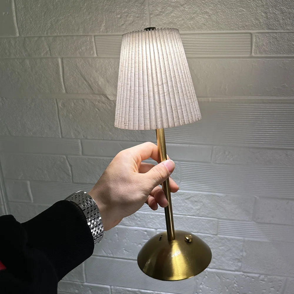 Umbrella Gold - Multicolour Lampshade USB Rechargeable Lamp Dimmable
