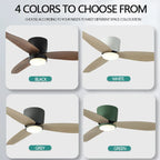 Wood & Fan Black - Minimalist Ceiling Fan Light 42in Wooden Blades with Remote Control