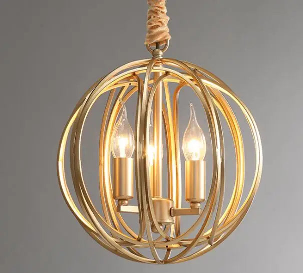 Golden Globe - Brass Finish Ceiling Light Pendant E14 3/5/6 heads