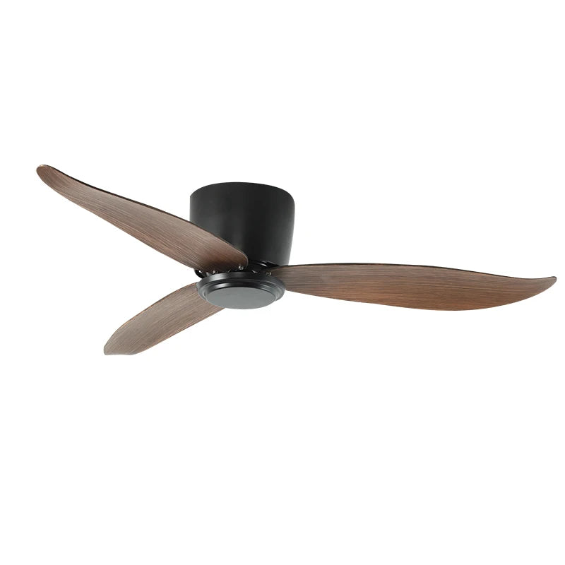 Wood & Fan Black - Minimalist Ceiling Fan Light 42in Wooden Blades with Remote Control