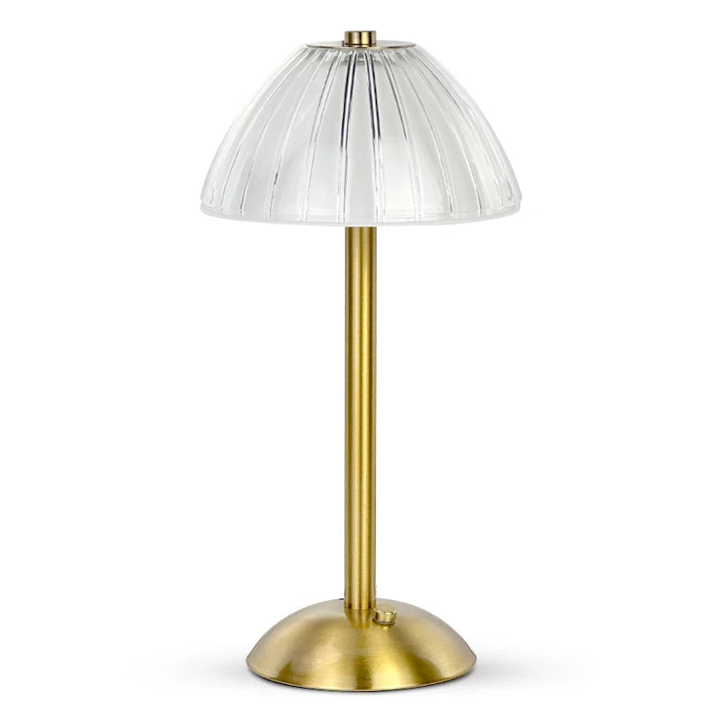 Bonnet Clear - Brass Finish USB Rechargeable Lamp Dimmable Touch Control