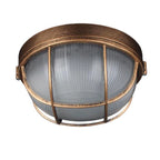 Round Bulkhead Bronze - Classic Waterproof Outdoor Lighting IP65 E27 Ceiling Light Wall Lamp