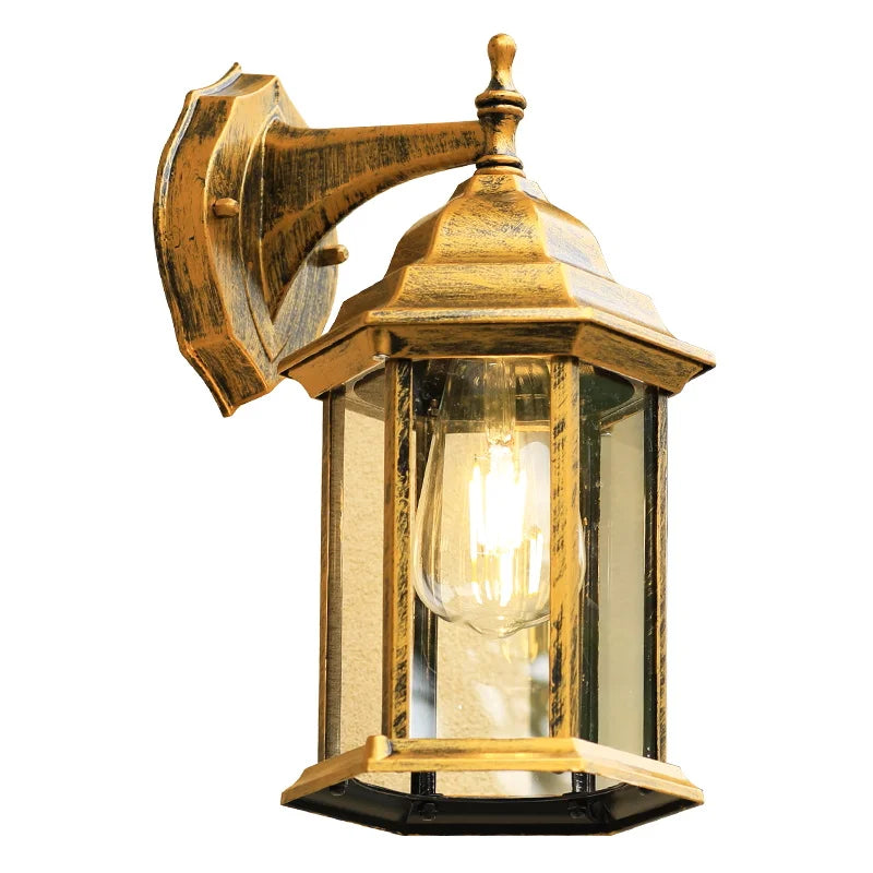 Doorbell - Vintage Outdoor Light Waterproof IP65 Brushed Bronze E27 Wall Light