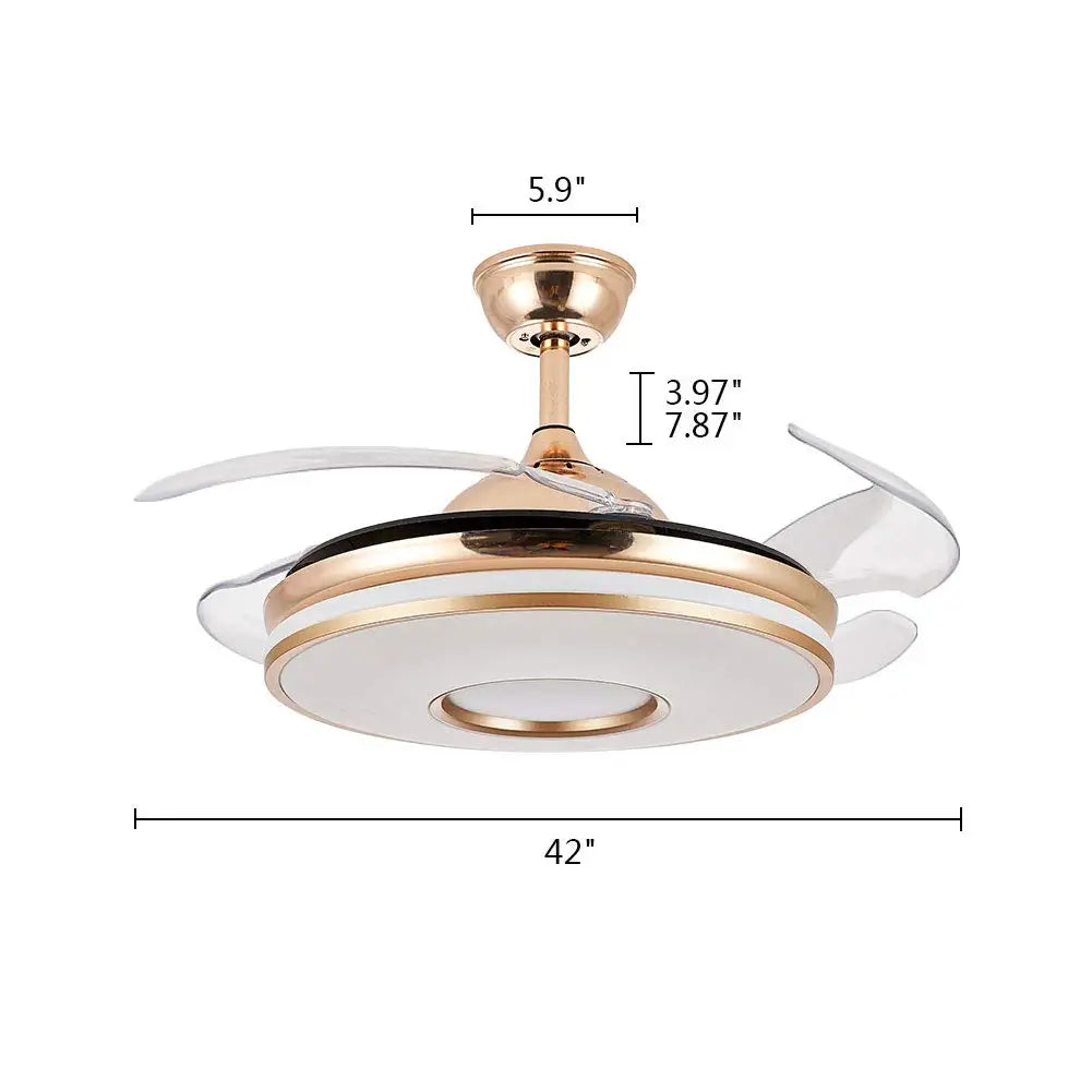 Halo - Gold Ceiling Fan Light 42 Inch Brass Finish with Remote Control