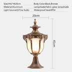 Abbey Pillar Bronze - Outdoor Lighting Pedestal Light E27 Waterproof IP54