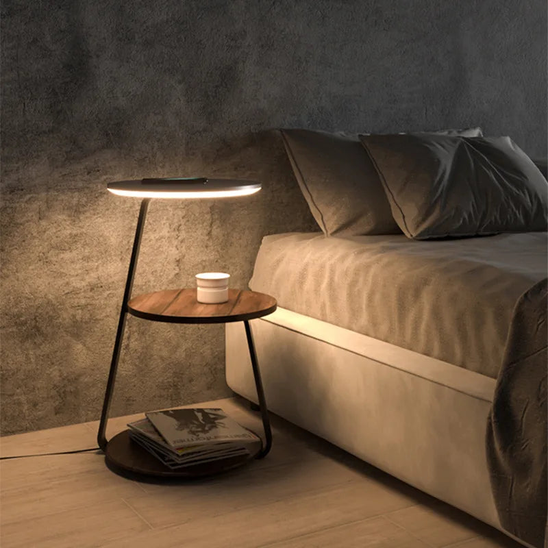 Cake Stand - Wooden Coffee Table Floor Lamp LED Bedside Lamp