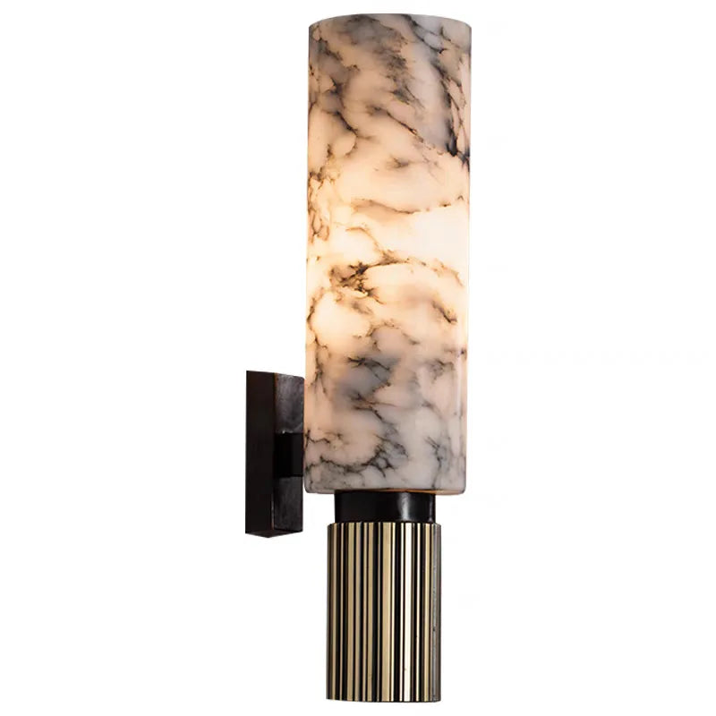 Marble Torch - Modern Wall Sconce Marble Lampshade Copper Body E27 Wall Light