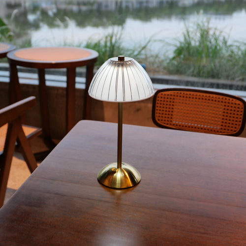 Bonnet Clear - Brass Finish USB Rechargeable Lamp Dimmable Touch Control