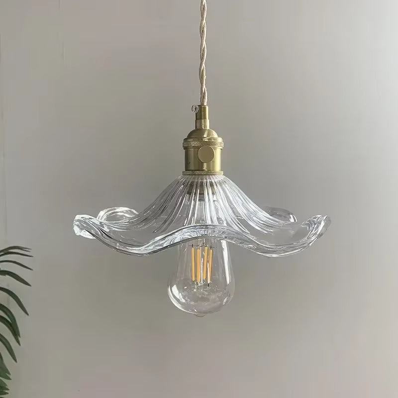 Petale - Multicolour Glass Pendant Light E27 (Green/ Clear/ Brown)