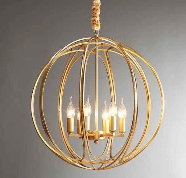 Golden Globe - Brass Finish Ceiling Light Pendant E14 3/5/6 heads