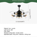 Octocopter - Modern Ceiling Fan Light Black 42in with Remote Control