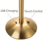 Bonnet Clear - Brass Finish USB Rechargeable Lamp Dimmable Touch Control