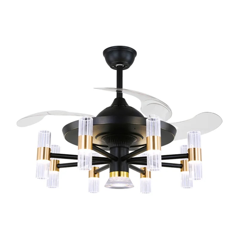 Octocopter - Modern Ceiling Fan Light Black 42in with Remote Control