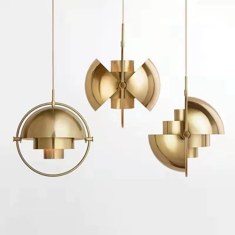 Solstice Gold- Art Deco Ceiling Light Pendant E27 Rotatable Shade