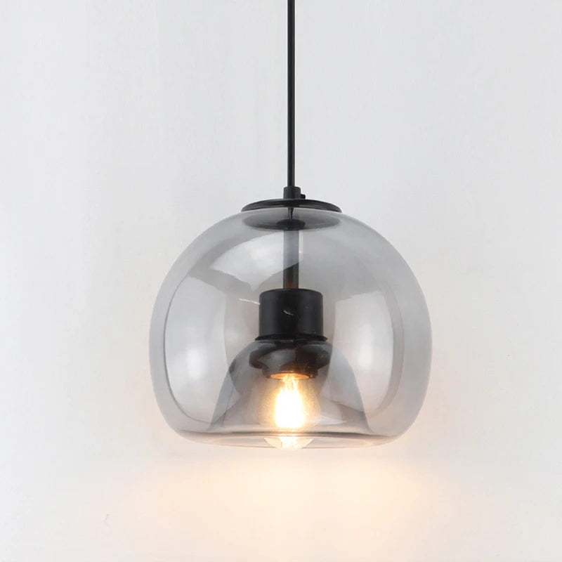 Globelet Grey (20/25cm) - Glass Pendant Lamp