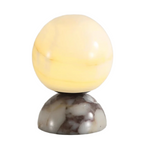 Marble Moon - Art Deco Table Lamp LED Glass Lampshade Marble Base