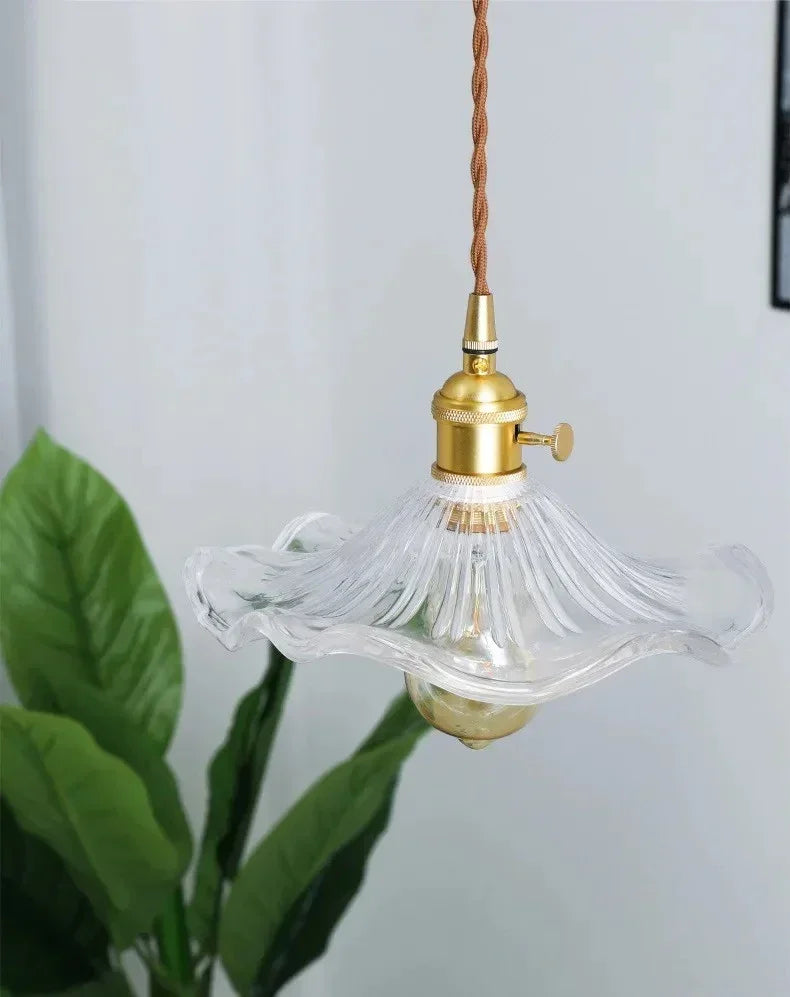 Petale - Multicolour Glass Pendant Light E27 (Green/ Clear/ Brown)