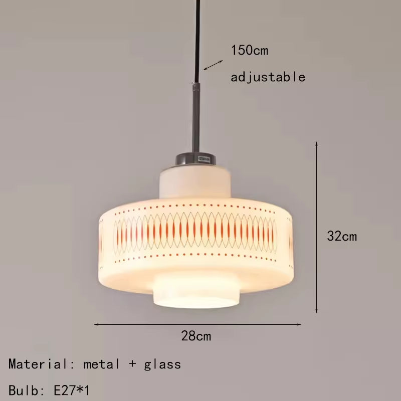 Rossa Lattice - Retro Glass Pendant Lamp