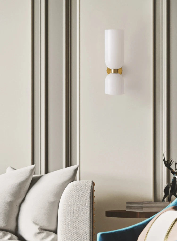 Opaline Hourglass White - Up & Down Wall Light