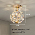 Crystal Hydrangea - K9 Crystal Ceiling Light Fixture LED Golden Base