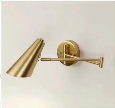 Swinging Arm Copper Spot Light - Wall Sconce with Adjustable Long Arm