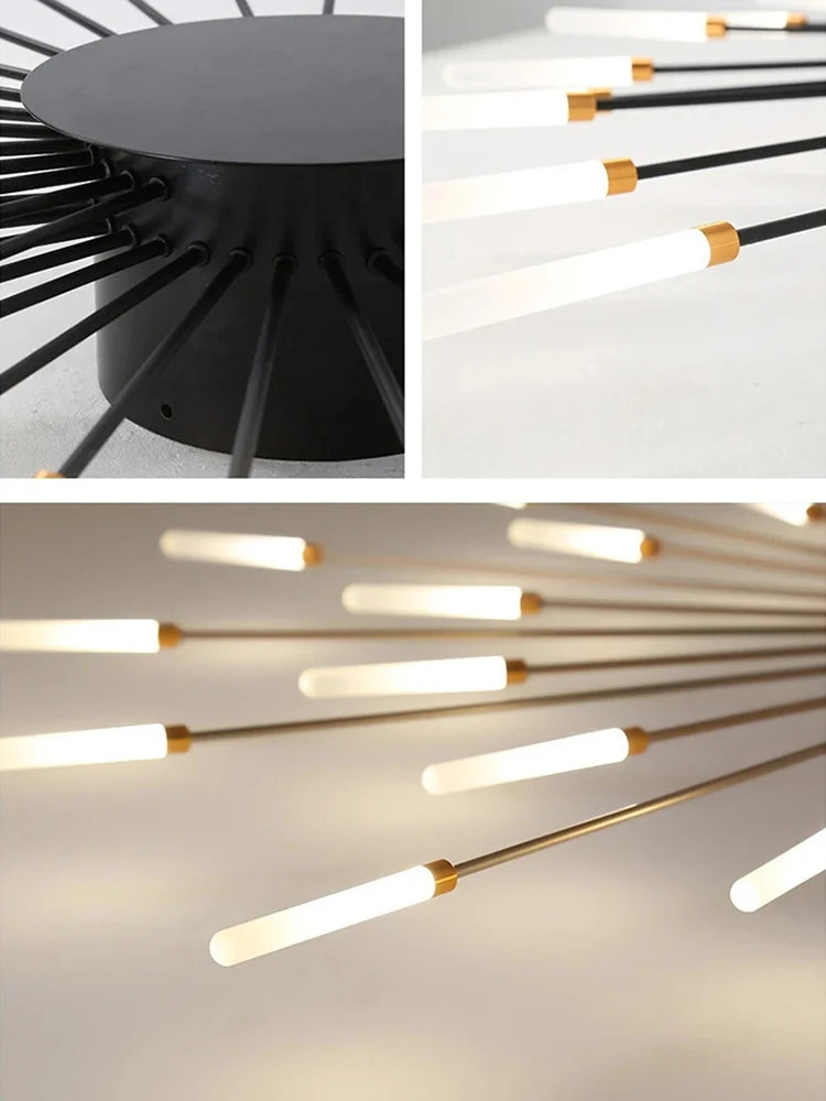 Fireworks 42 Heads - Gold Ceiling Light Fixture Modern 84W LED