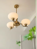 Manifold 3 Gold - Modern Bauhaus Stained Glass Chandelier
