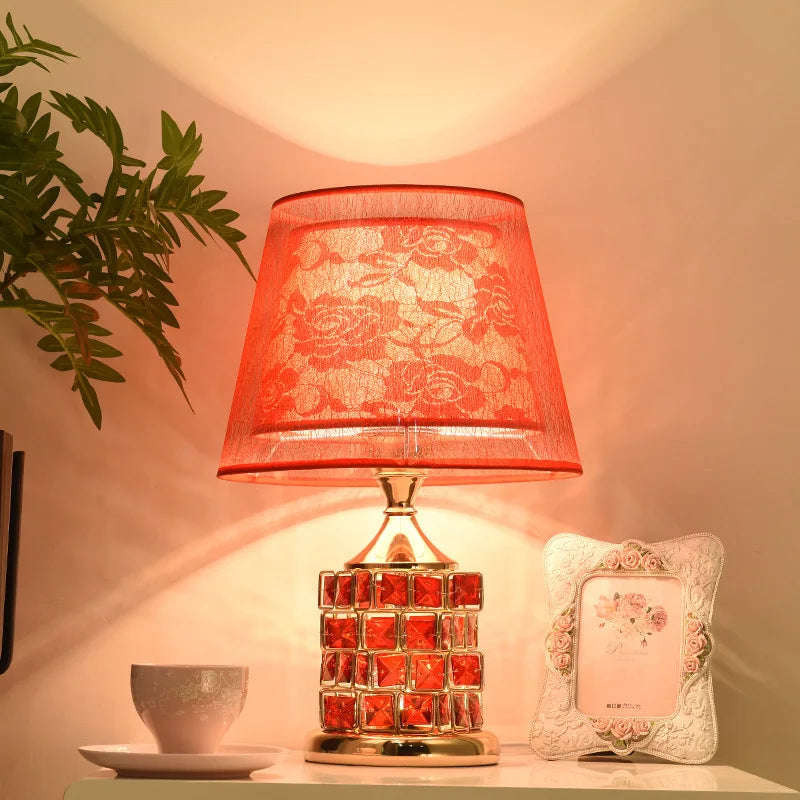 Rubik's Cube - Red Crystal Beside Table Lamp