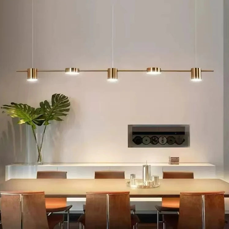 Pole Spots Gold - Brass Finish Modern Ceiling Pendant Light 3/5/6 heads