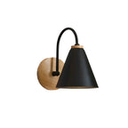 Wood & Cone Black - Minimalist Wall Sconce E27 Wall Light Fixture