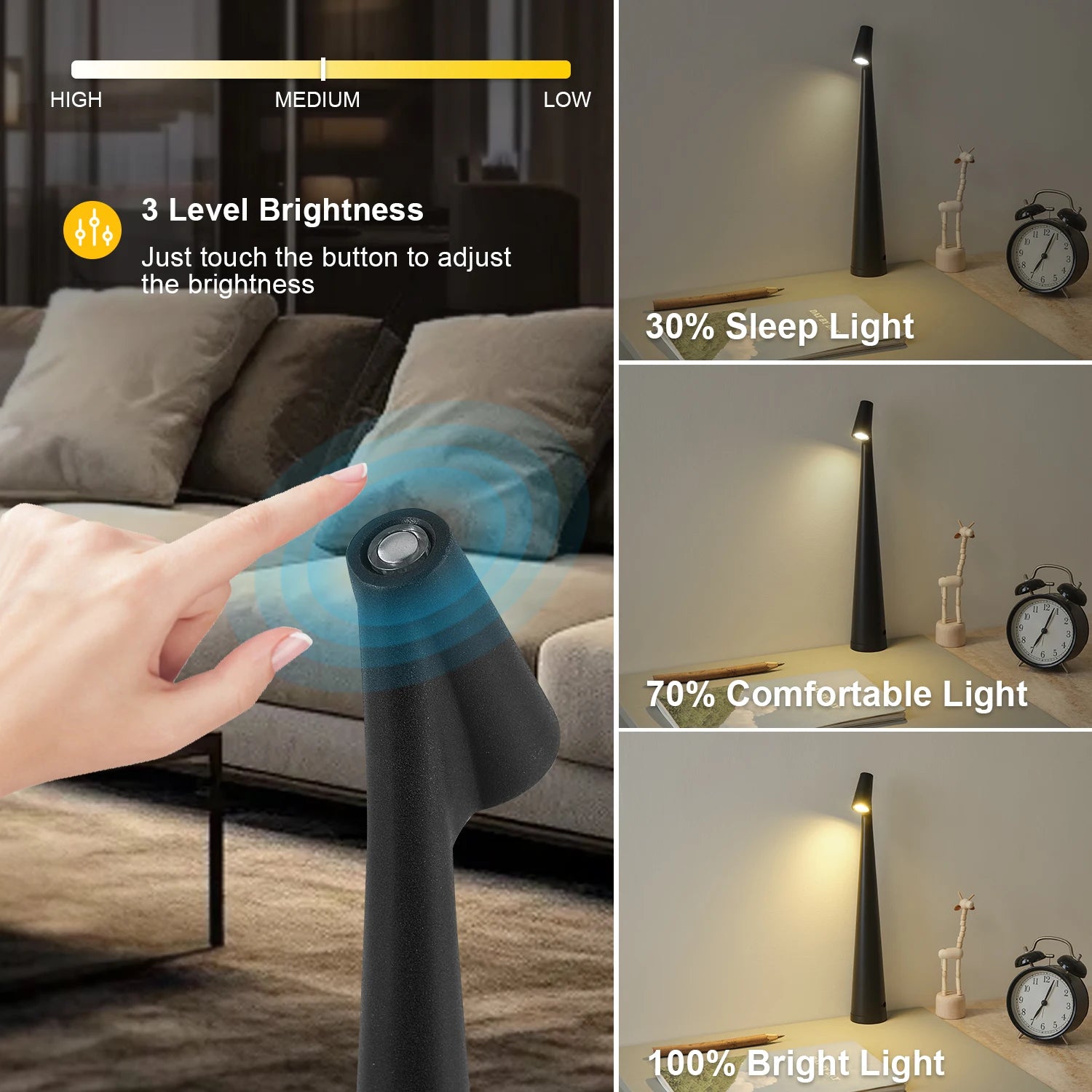 Toothbrush - USB Rechargeable Lamp Touch Switch Desk Lamp