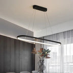 Long Ellipse Black - Minimalist Ceiling Pendant Light LED 70/90cm