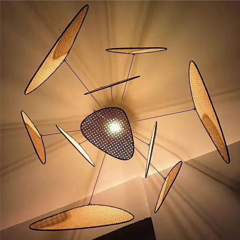 Rattan Canopy - Handcrafted Ceiling Light Fixture Natural Material E27 100/150cm