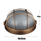 Round Bulkhead Bronze - Classic Waterproof Outdoor Lighting IP65 E27 Ceiling Light Wall Lamp