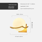 Lunar Wave - Gold Wall Sconce Modern Glass Ball Wall Light